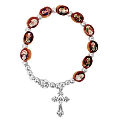 The Saints Of Ireland Designed Wooden Rosary Bracelet